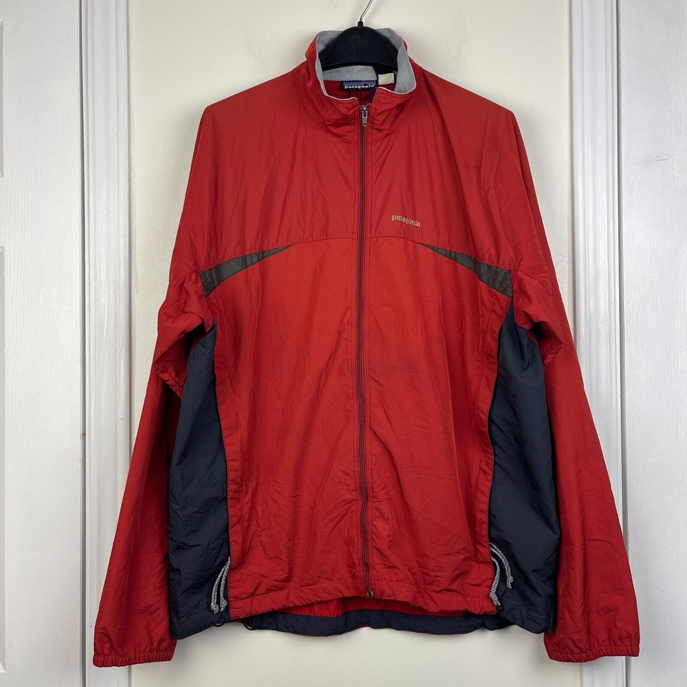 VTG Patagonia Integral Windbreaker Jacket Mens L Vented Mock Neck Red Zip *Read - Picture 5 of 11
